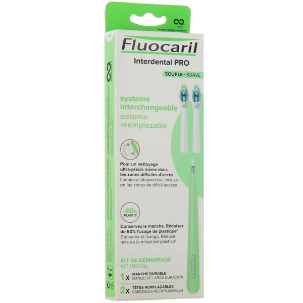 Fluocaril Interdental Pro Brosse à Dents à Tête Remplaçable Kit Medium