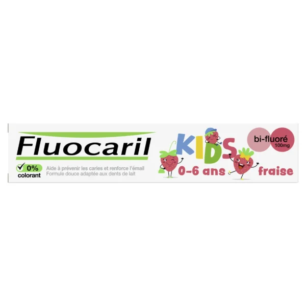 Fluocaril Kids Gel Dentifrice Bi-Fluoré 100 mg Fraise Dents de Lait 0-6 Ans 75 ml