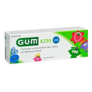 GUM Kids Dentifrice Fluoré Enfants 2-6 Ans Dents de Lait 50 ml