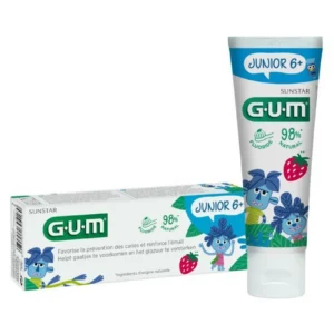 GUM Junior Gel Dentifrice Fraise Enfants 6 Ans et Plus 50 ml