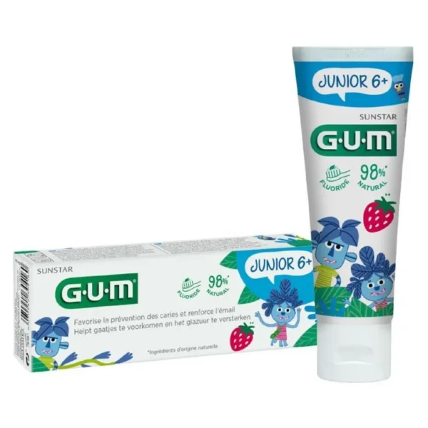 GUM Junior Gel Dentifrice Fraise Enfants 6 Ans et Plus 50 ml