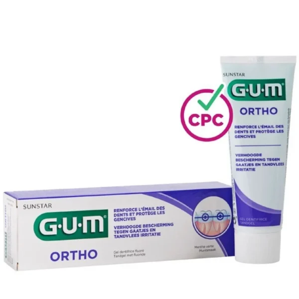 GUM Ortho Gel Dentifrice Fluoré Porteurs d'Appareil Orthodontique 75 ml
