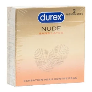 Durex Nude Sans Latex - Boîte de 2 Préservatifs