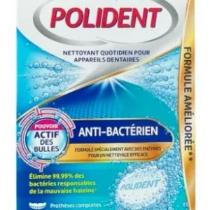 Polident Corega Comprimés Nettoyants Anti-Bactériens pour Appareil Dentaire Boîte de 72