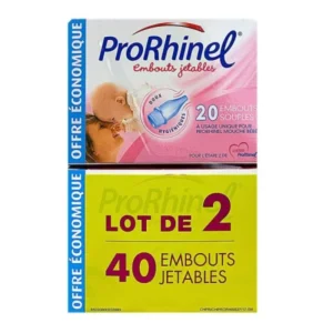 Prorhinel Embouts Jetables Souples pour Mouche-Bébé, Lot de 2 x 20 Embouts