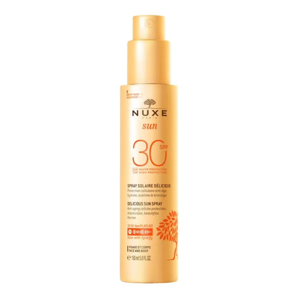 Nuxe Sun Spray Délicieux Haute Protection SPF30 Visage et Corps Respect du Milieu Marin 150 ml