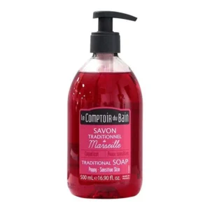 Le Comptoir du Bain Savon de Marseille Liquide Coquelicot Lavage Fréquent des Mains 500 ml