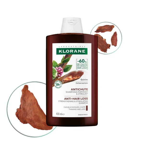 Klorane Shampooing Anti-Chute Fortifiant à la Quinine et Edelweiss Bio Grand Format 400 ml