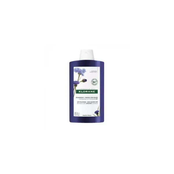 Klorane Shampooing Déjaunissant à la Centaurée Cheveux Gris et Blonds 400 ml