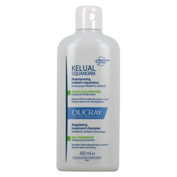 Kelual Squanorm Shampoing Traitant Régulateur Pellicules Grasses 400 ml
