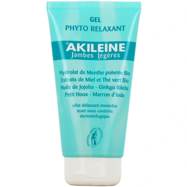 Akileïne Jambes Légères Gel Phyto Relaxant Ginkgo Marron d'Inde Vigne Rouge Fraîcheur Immédiate 150 ml