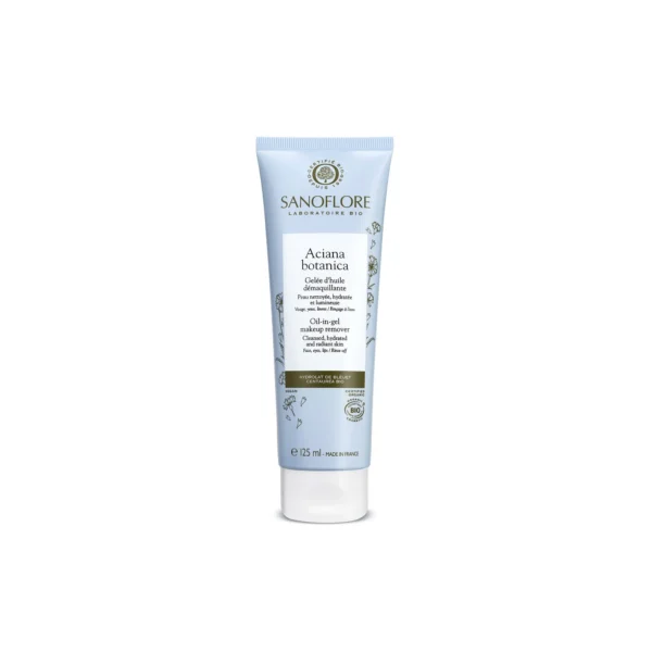Sanoflore Aciana Botanica Gelée d'Huile Démaquillante Bio Bleuet Visage Yeux Lèvres Waterproof 125 ml