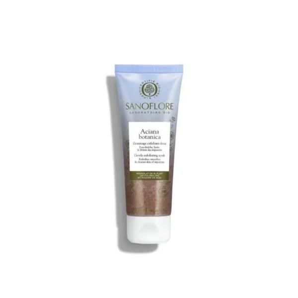 Sanoflore Aciana Botanica Grains de Gommage Gel Exfoliant Visage Bio Bleuet Poudre de Noix 75 ml