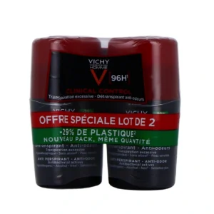 Lot*2 Vichy Homme Détranspirant anti-odeur 96h - Roll-on 50ml - Image 1