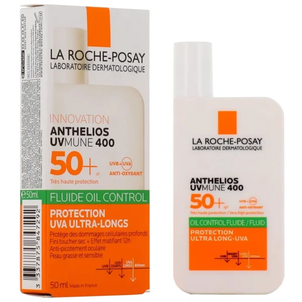 La Roche-Posay Anthelios UVMune 400 Oil Control Fluide Solaire SPF50+ Peaux Mixtes à Grasses