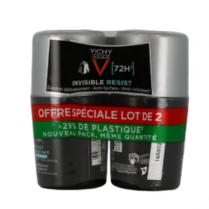 Vichy Homme Dermo-détranspirant Invisible Protect 72h Lot 2x50ml - Image 1