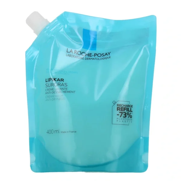 Lipikar Surgras Crème Lavante Anti-Dessèchement Éco-Recharge 400 ml