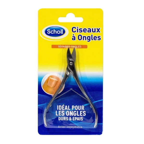 Scholl Ciseaux à Ongles Durs et Épais Acier Inoxydable