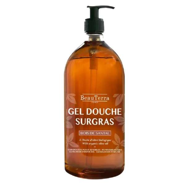 BeauTerra Gel Douche Surgras Bois de Santal 1 L