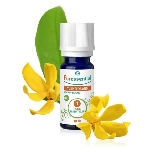 Puressentiel Huile Essentielle d'Ylang-Ylang Bio HEBBD 100 % Pure Détente Bain Massage Cheveux 5 ml