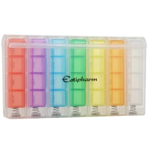 Estipharm Pilulier Hebdomadaire Rectangulaire 7 Jours 4 Prises