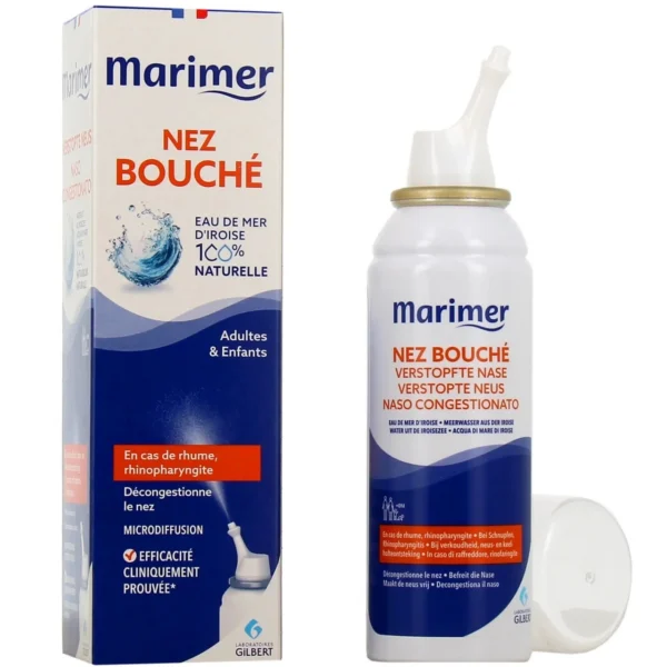Marimer Eau de Mer Hypertonique Nez Bouché Rhume, Spray 100 ml