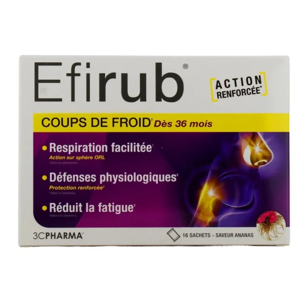 Efirub Coups de Froid Goût Ananas 16 Sachets