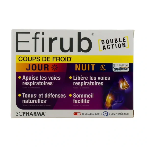 Efirub Coups de Froid 15 Gélules Jour + 5 Comprimés Nuit