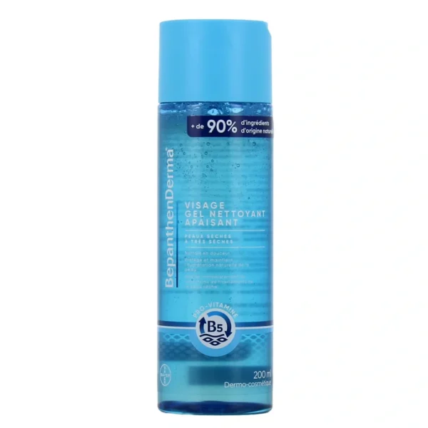 BepanthenDerma Gel Nettoyant Visage Apaisant Peaux Sèches 200 ml