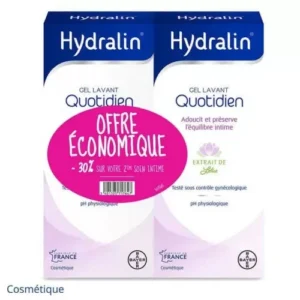 Hydralin Quotidien Gel Lavant Hygiène Intime Lot de 2 x 400 ml Format Économique