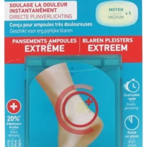 Compeed Pansements Ampoules Extrême Moyen Format Boîte de 5