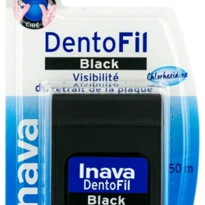 Inava Dentofil Black Fil Dentaire Noir Ciré à la Chlorhexidine