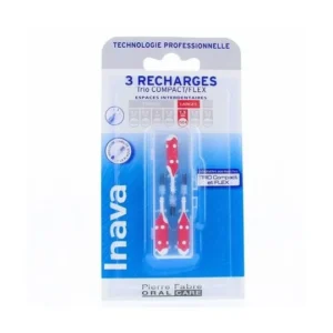 Inava Recharges Brossettes Interdentaires Rouges ISO 4 1,5 mm pour Trio Compact et Flex Boîte de 3