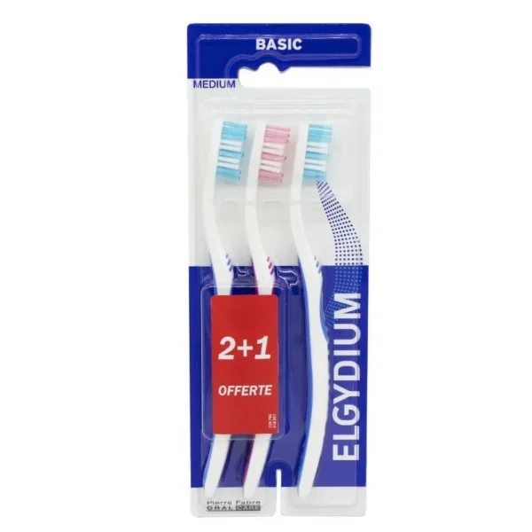 Elgydium Basic Brosse à Dents Médium Trio