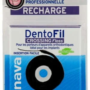 Inava Dentofil Crossing Floss Fil Dentaire Guide-Fils Appareils Orthodontiques Bridges Implants Recharge