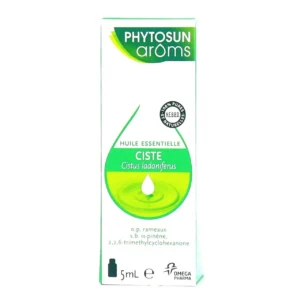 Phytosun Arôms Huile Essentielle de Ciste Ladanifère Bio HEBBD Usage Cutané Dilué 5 ml
