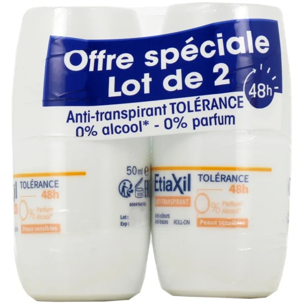 Etiaxil Déodorant Tolérance 48h Spray 50 ml x2