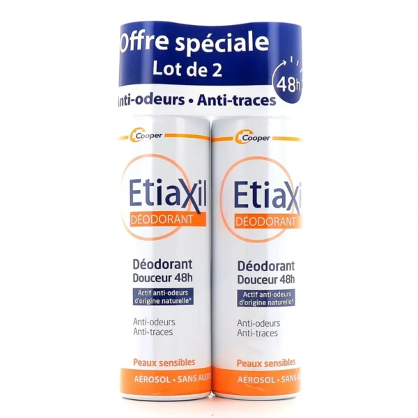 Etiaxil Déodorant sans aluminium Aérosol lot de 2