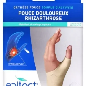 Epitact Orthèse de Pouce Souple d'Activité Rhizarthrose, Main gauchee Taille M