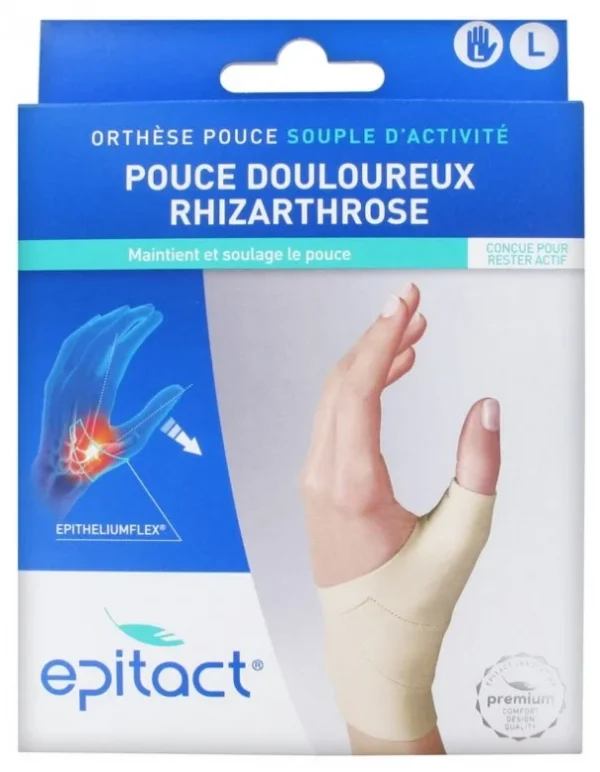 Epitact Orthèse Proprioceptive Souple Pouce Douloureux Rhizarthrose, Main Gauche