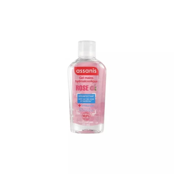Assanis Pocket Gel Hydroalcoolique Mains Sans Rinçage Senteur Rose 80 ml