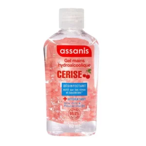 Assanis Pocket Gel Hydroalcoolique Mains Sans Rinçage Senteur Cerise 80 ml