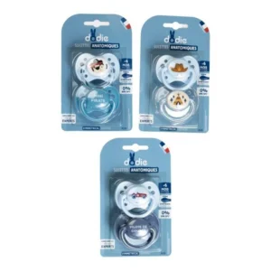 Dodie Duo Sucettes Anatomiques Silicone +6 Mois Cœur Téterelle Nervurée Bouclier Aéré Lot de 2