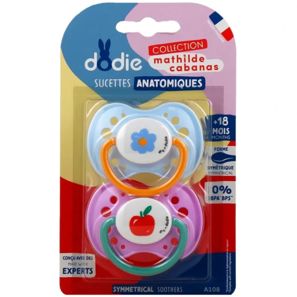 DODIE SUCETTE ANATOMIQUE +18M A44 MIXTE x2