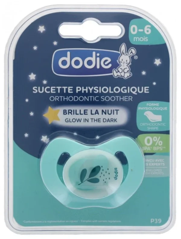 Dodie Sucette Anatomique Nuit Silicone 0-6 Mois Mixte A96 Lune Bleue