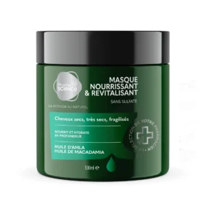 Pharmascience Masque Nourrissant Revitalisant Macadamia Amla Cheveux Secs et Fragilisés 500 ml