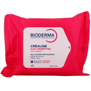 Bioderma Créaline H2O Lingettes Démaquillantes Visage et Yeux Peaux Sensibles Dévidoir de 25