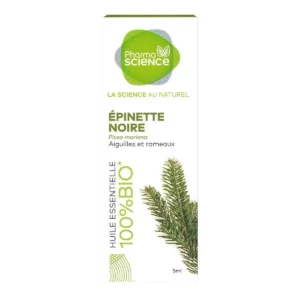 Pharmascience Huile Essentielle d'Épinette Noire Bio 100 % Pure Diffusion et Massage Dilué 5 ml