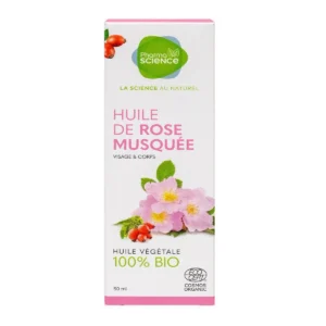 Pharmascience Huile Végétale de Rose Musquée Bio 100 % Pure Visage Corps Cheveux Cosmos Organic 50 ml