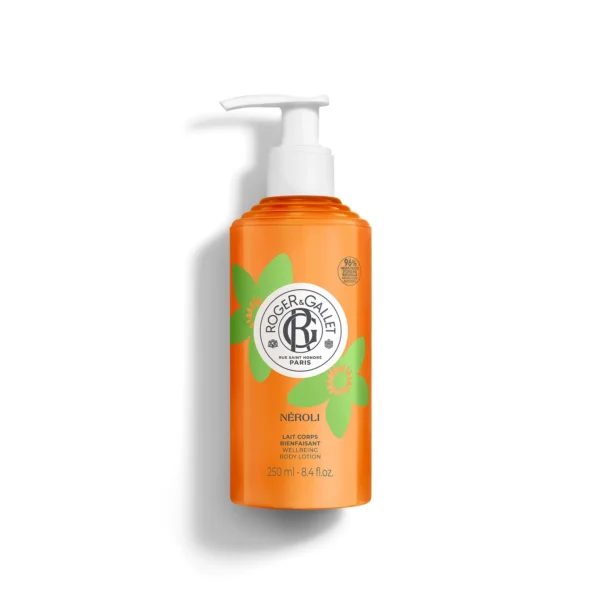 Roger & Gallet Néroli Lait Corps Bienfaisant Hydratation 24h Karité 96 % Naturel Fleur d'Oranger 250 ml